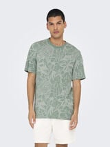 Only & Sons T-shirt de manga curta estampada verde