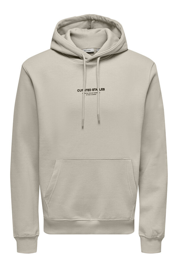 Only & Sons Sudadera con capucha ajustable con cordones y detalle frontal. gris
