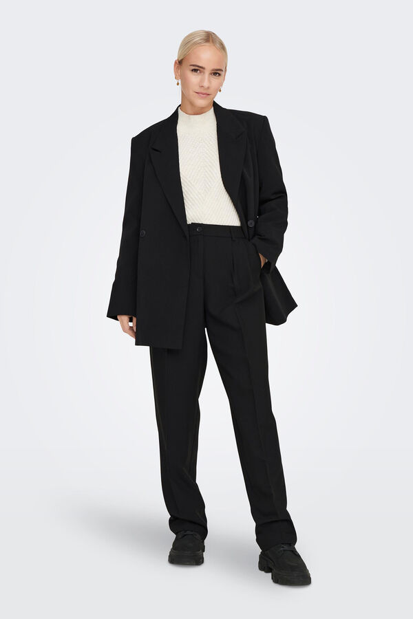 Only Pantal&oacute;n de pinzas ancho negro