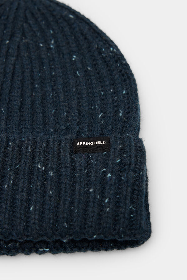 Springfield Gorro beanie en punto neps azul