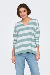 Only Camisola às riscas estampado