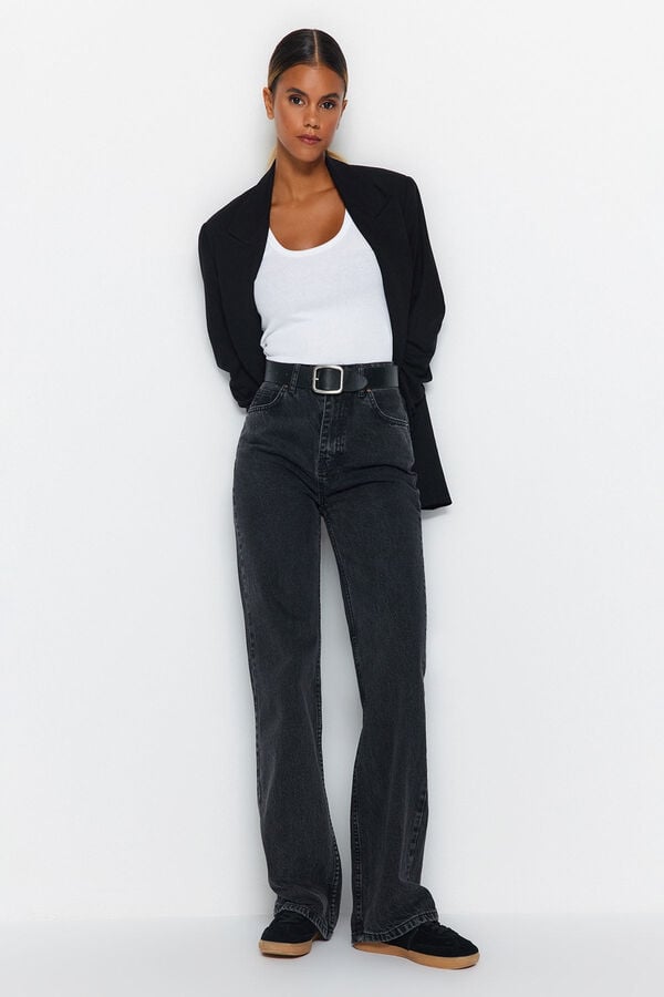 Trendyol Jeans regular de mujer gris