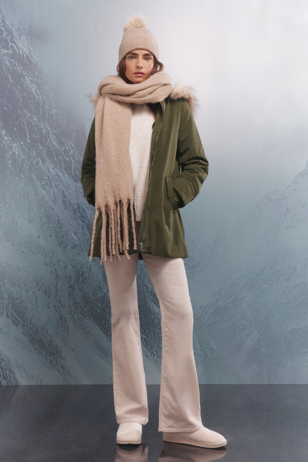 Springfield Parka capucha pelo Sorona Aura kaki