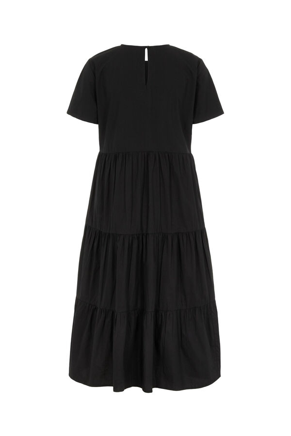 Noisy May Vestido midi de manga corta negro