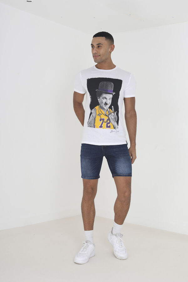 Springfield T-shirt Chaplin manga curta natural