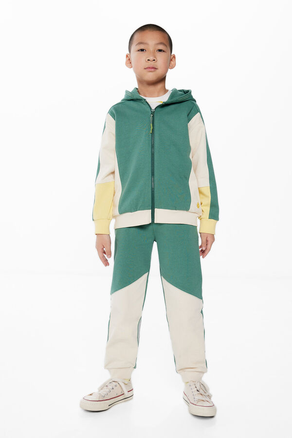 Springfield Kids Sudadera color block ni&ntilde;o verde