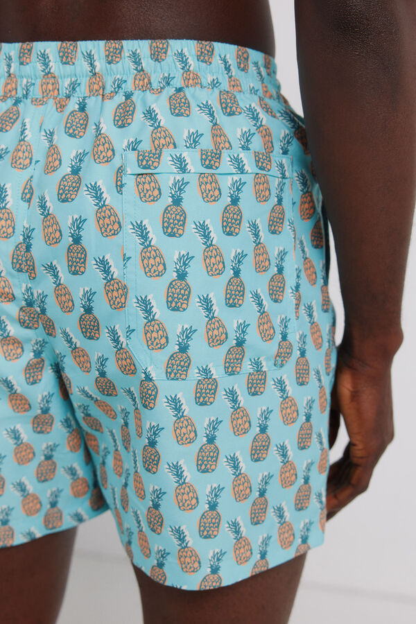 Springfield Ba&ntilde;ador estampado pi&ntilde;as azul
