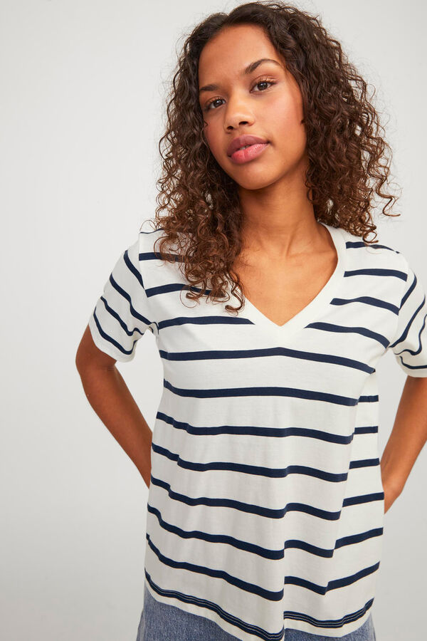 Jack & Jones Camiseta algod&oacute;n de rayas beige