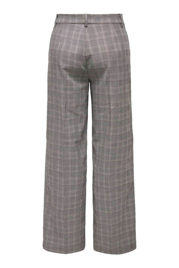 Only Pantal&oacute;n recto de cuadros gris