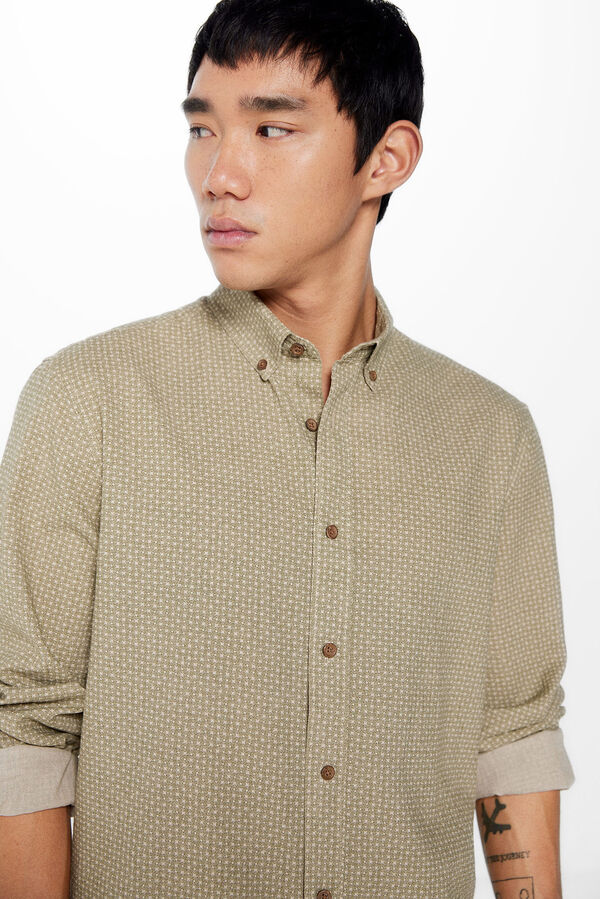 Springfield Camisa de linho estampada estampado