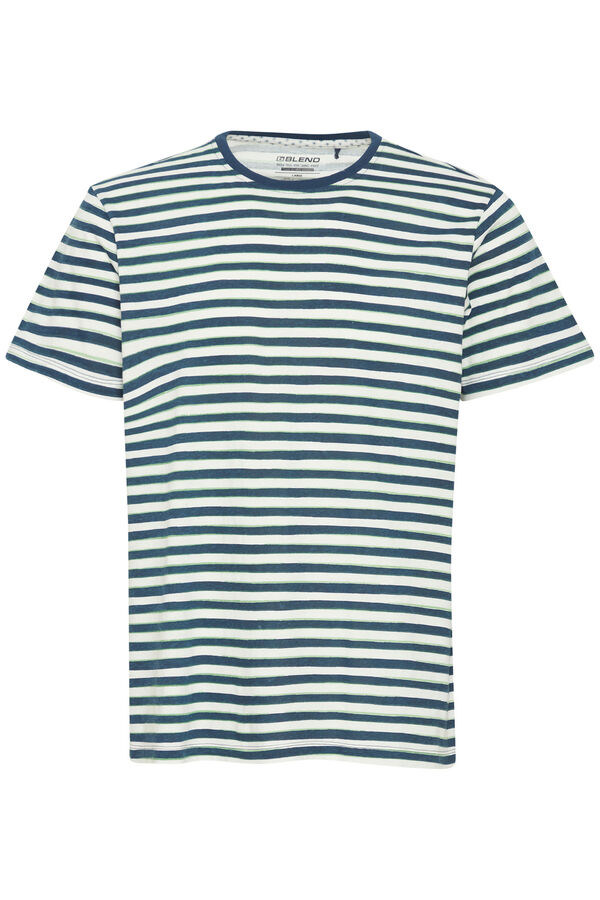 Blend Camiseta Manga Corta Rayas azul