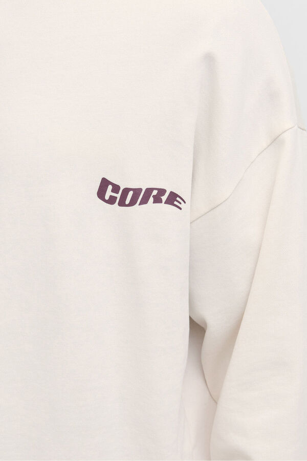 Jack & Jones sweatshirt cropped com itens essenciais para atletismo branco