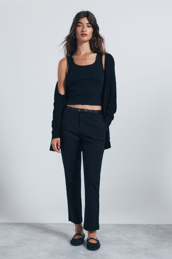 Springfield Pantal&oacute;n chino recto negro