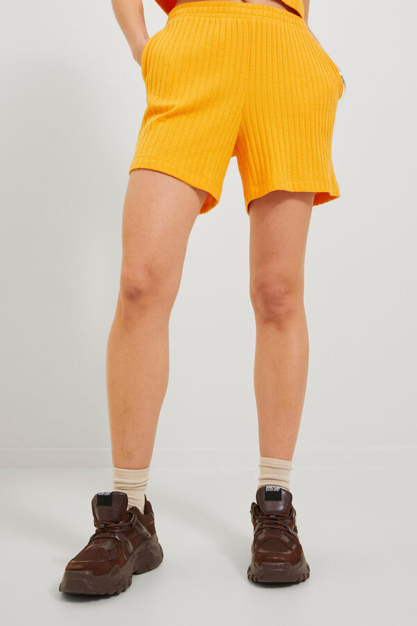 Springfield Shorts canalé con cintura elástica naranja