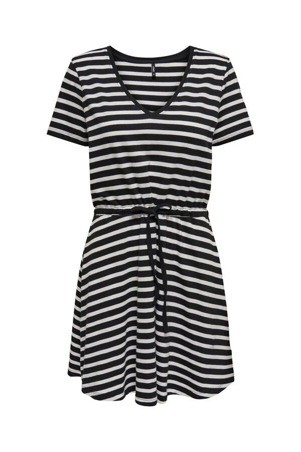 Only Vestido curto corte regular decote em V preto