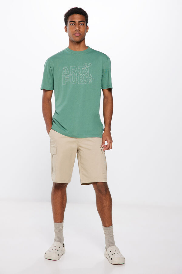 Springfield Camiseta bordado turquesa