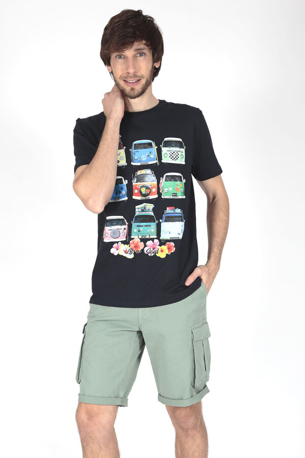 Brave Soul Short cargo con siete bolsillos kaki