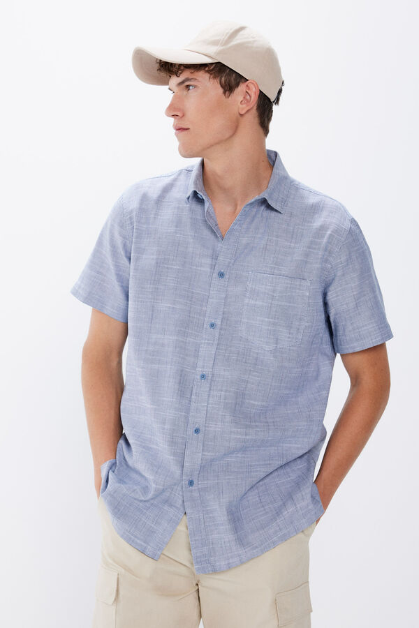Springfield Camisa manga corta bicolor azul