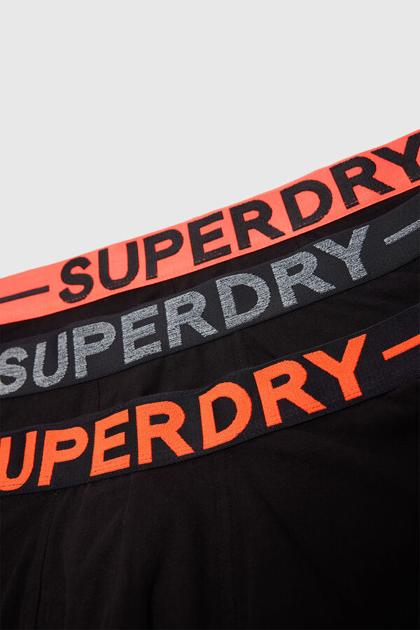 Superdry Pack de tres calzoncillos de algod&oacute;n org&aacute;nico negro