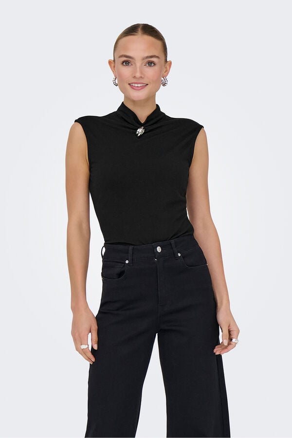 JDY Top sin mangas negro