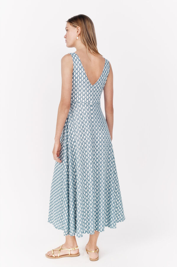 La Vecina Rubia Vestido midi "SARA" - La Vecina Rubia turquesa