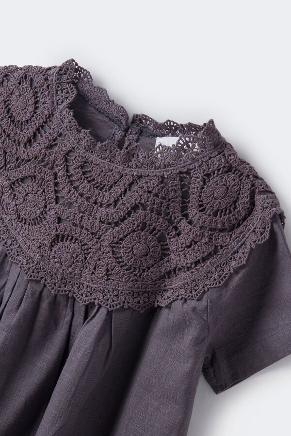 Springfield Kids Vestido colar crochet menina cinzento