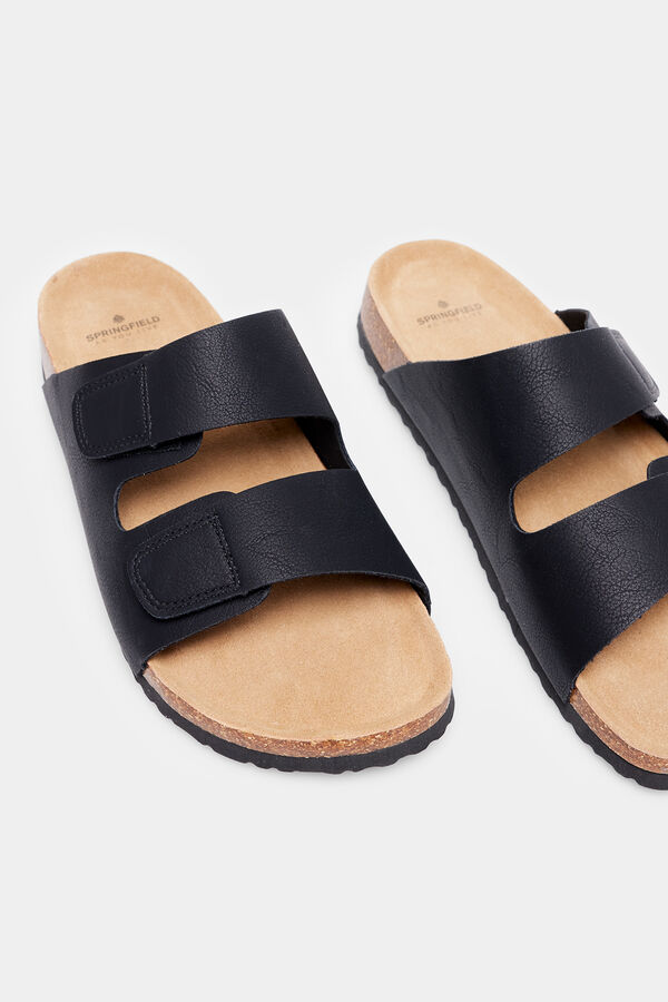 Springfield Sand&aacute;lia dupla tira velcro preto