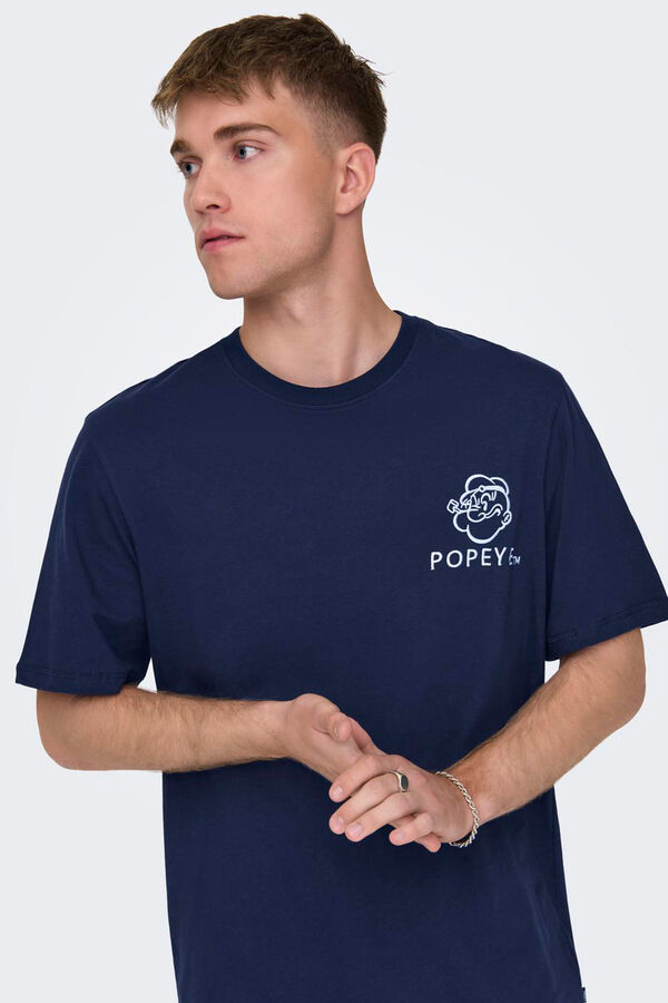 Only & Sons Camiseta manga corta Popeye azul