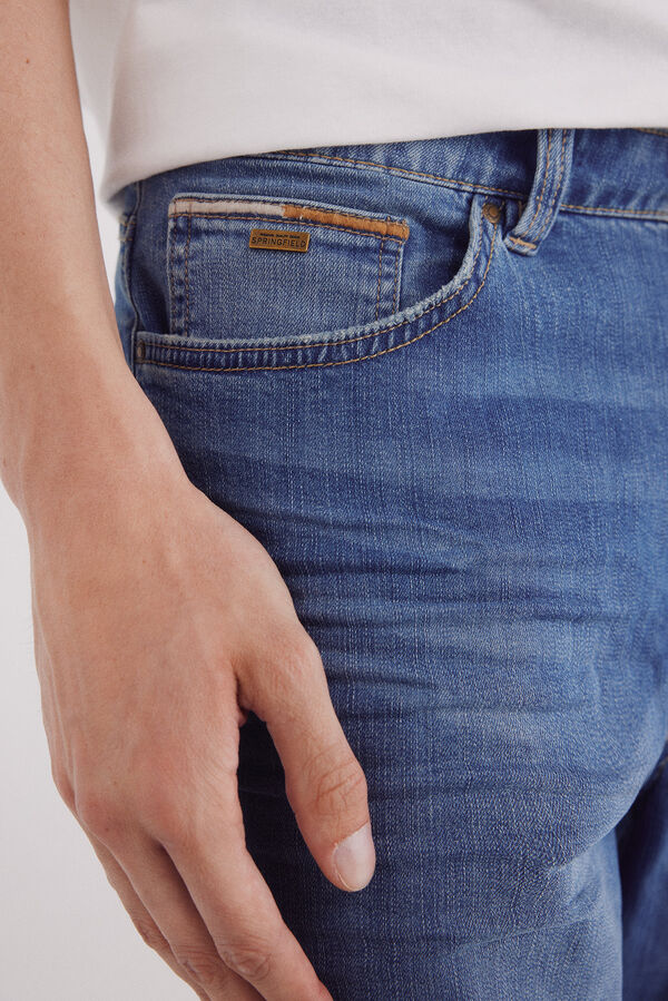 Springfield Bermuda vaquera ultra ligera regular fit azul