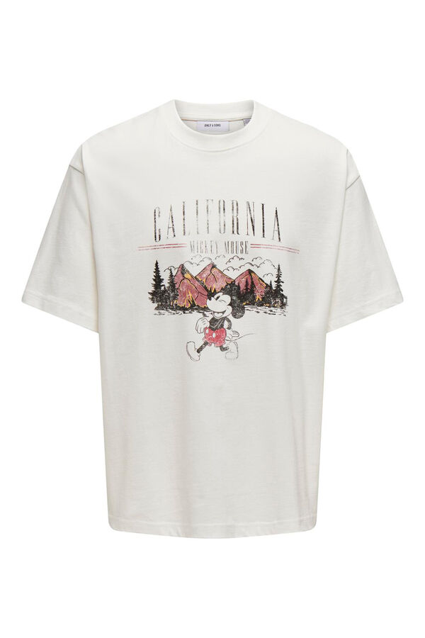 Only & Sons T-shirt com desenho frontal branco