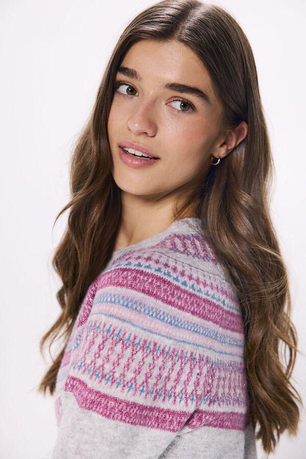 Springfield Jersey cenefas jacquard violeta gris