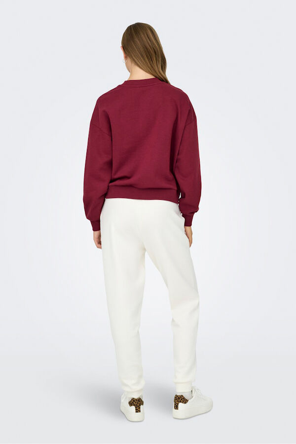 Only Sudadera texto frontal rojo