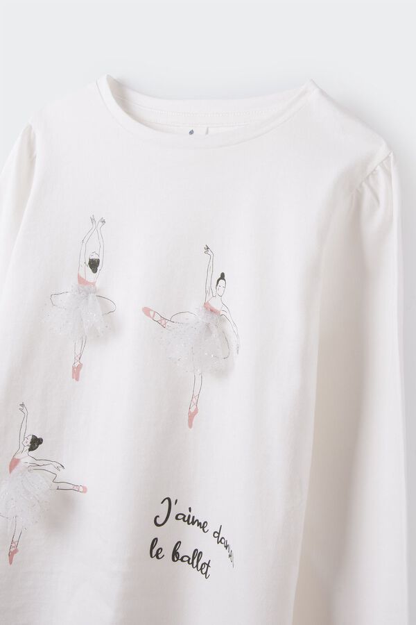 Springfield Kids Camiseta ballet niña beige