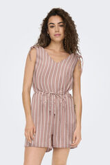 Only Mono mezcla de lino corto rosa