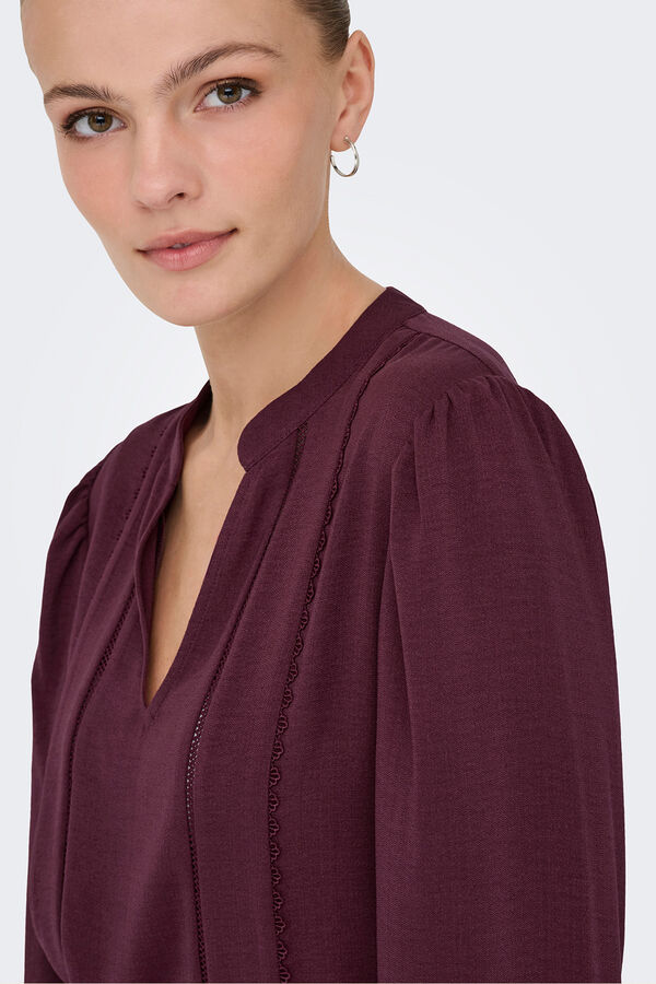 JDY Blusa manga larga fluida rojo