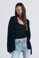 Springfield Cardigan abierto ligero negro