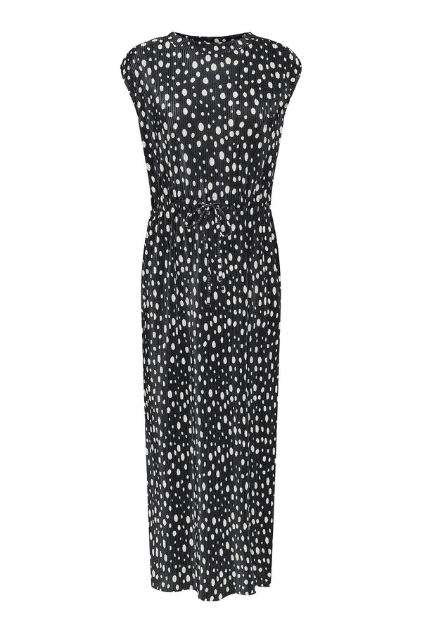 JDY Vestido largo de manga corta y cuello redondo negro