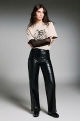 Only Cal&ccedil;a largas de couro vegano preto