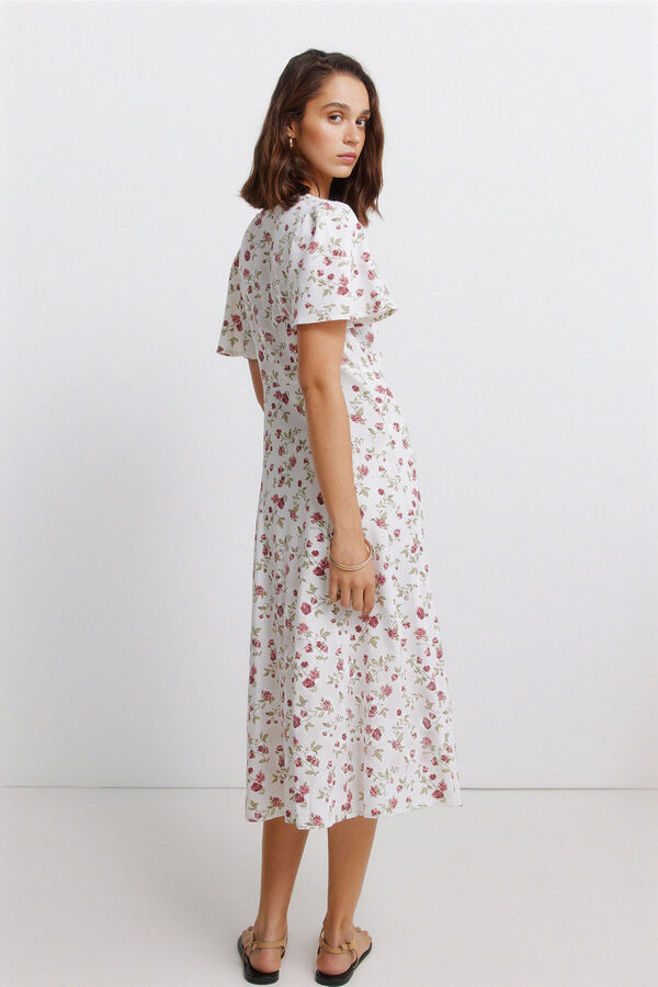 Springfield Vestido midi estampado floral blanco