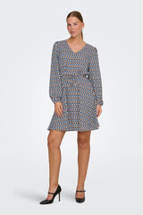 Only Vestido curto com mangas compridas e decote em V  branco