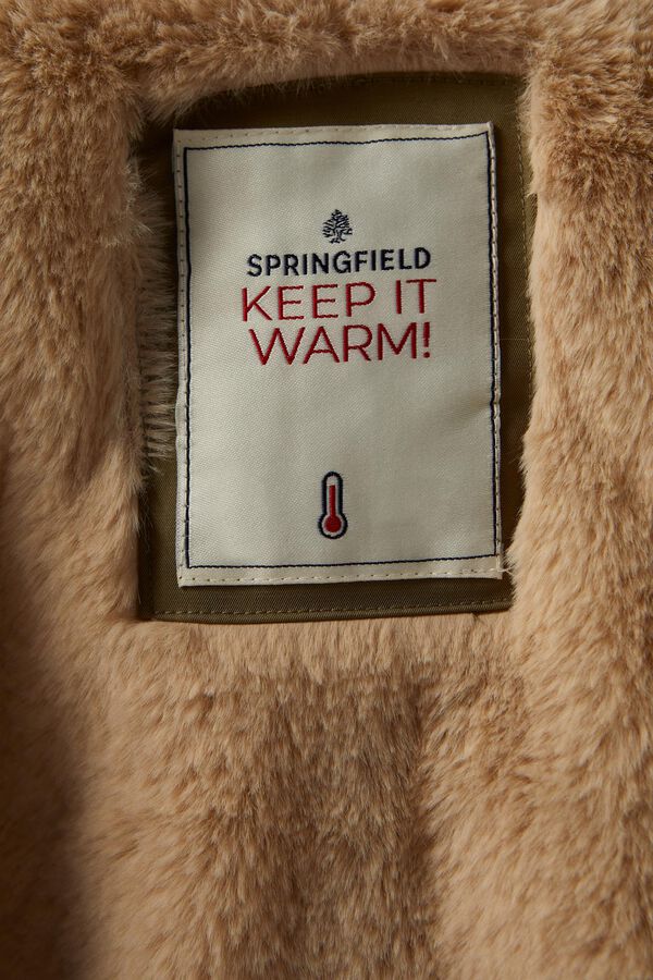 springfield Parka Comprida repelente &agrave; &aacute;gua verde
