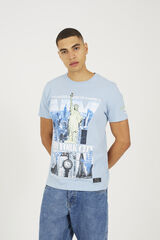 Brave Soul T-shirt estampada com manga curta azul