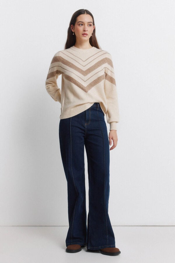 Springfield Camisola Chevron lurex castanho