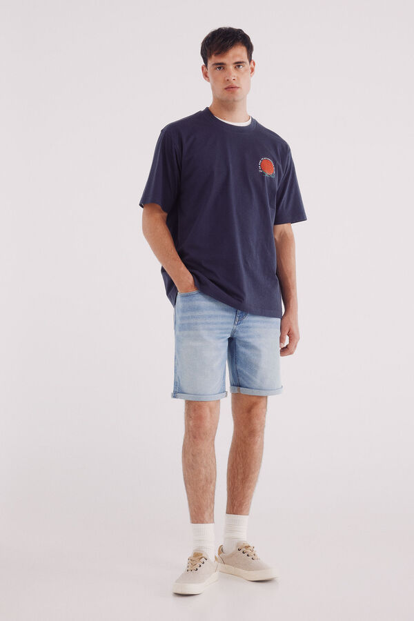 Springfield Bermuda vaquera básica slim fit turquesa