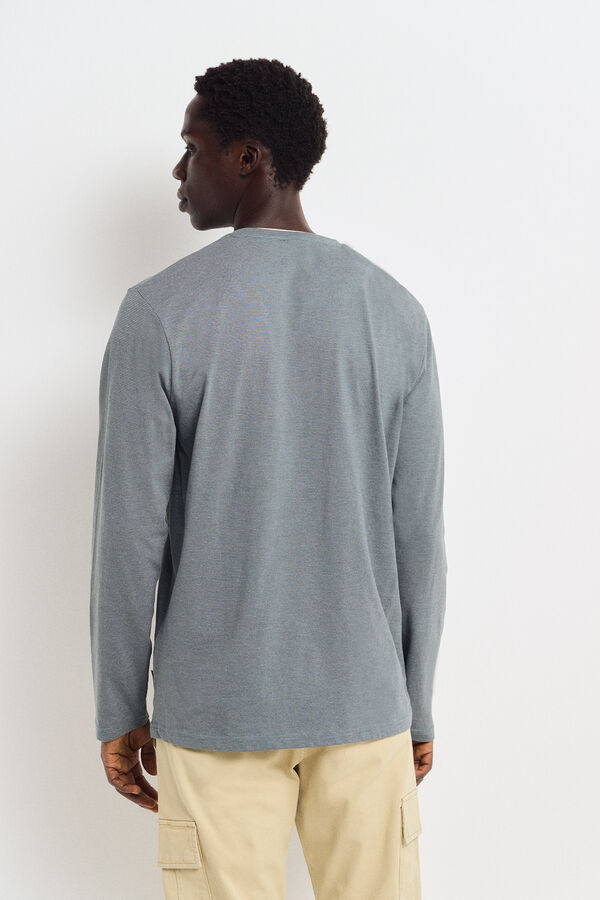 Springfield Camiseta manga larga cuello panadero rayas azul