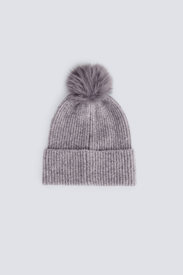Springfield Bon&eacute; de malha pompom cinzento