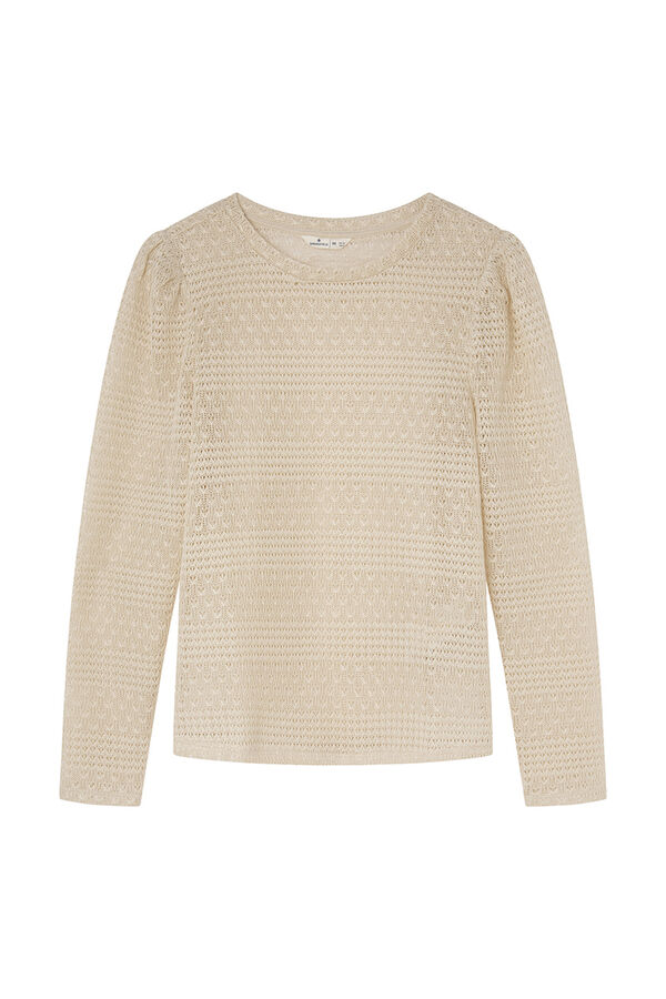Springfield Camiseta estructura crochet beige
