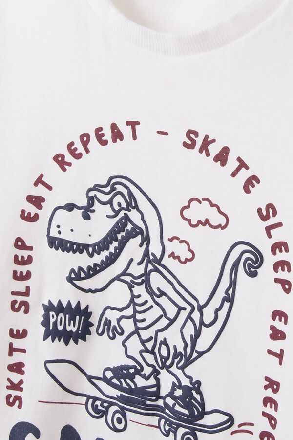 Springfield Kids Camiseta dinosaurio skater ni&ntilde;o marfil