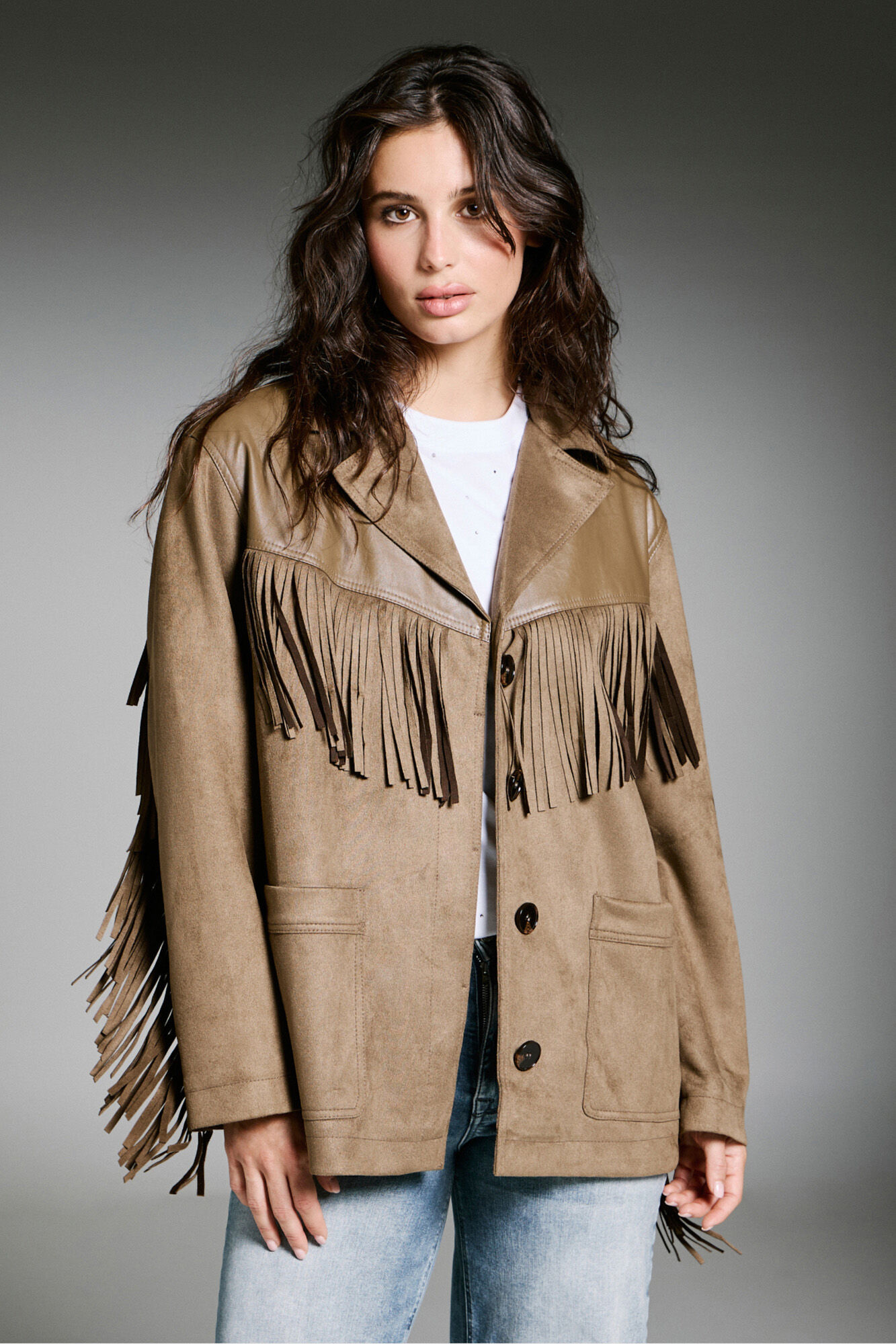 Only Blazer de ante con flecos