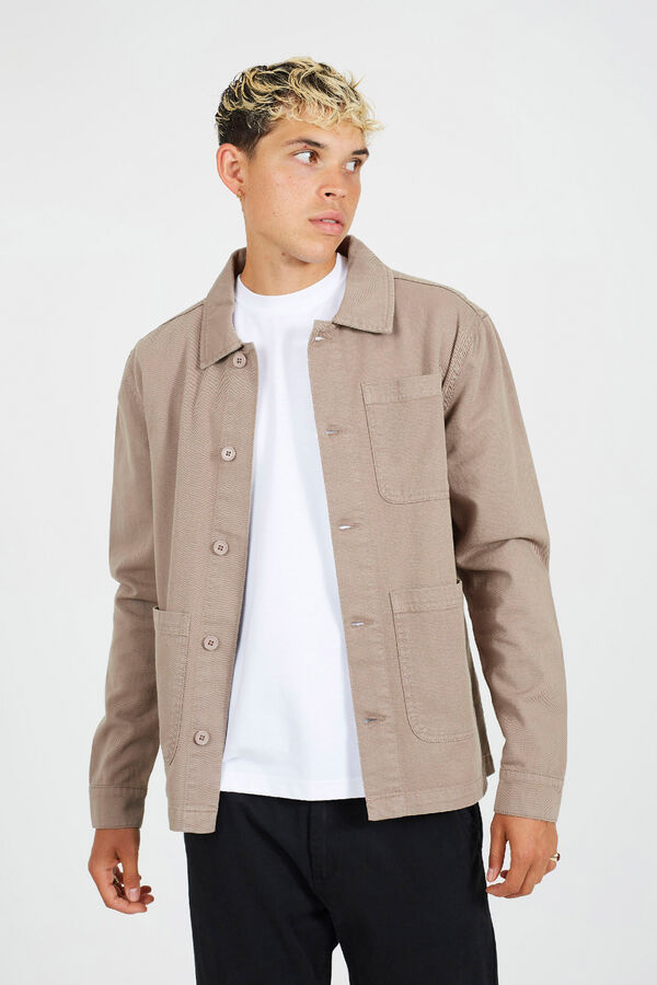 Brave Soul Sobrecamisa con botones beige